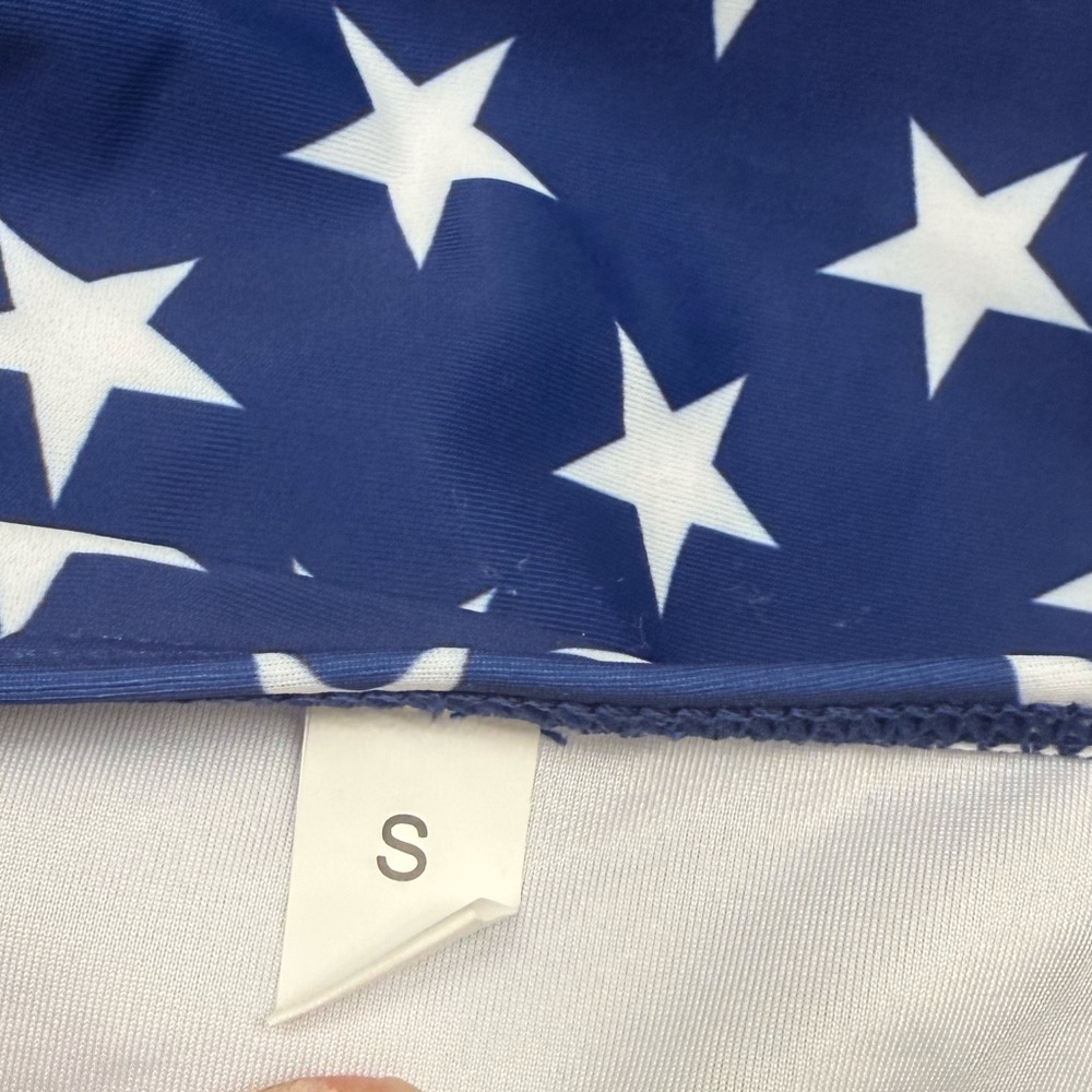 NWOT USA Stars and Stripes High Waisted full coverage Bikini swimsuit sz S - Picture 7 of 8